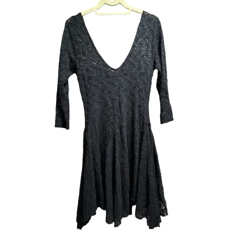 Free People Katya Black Lace Dress, Size Small